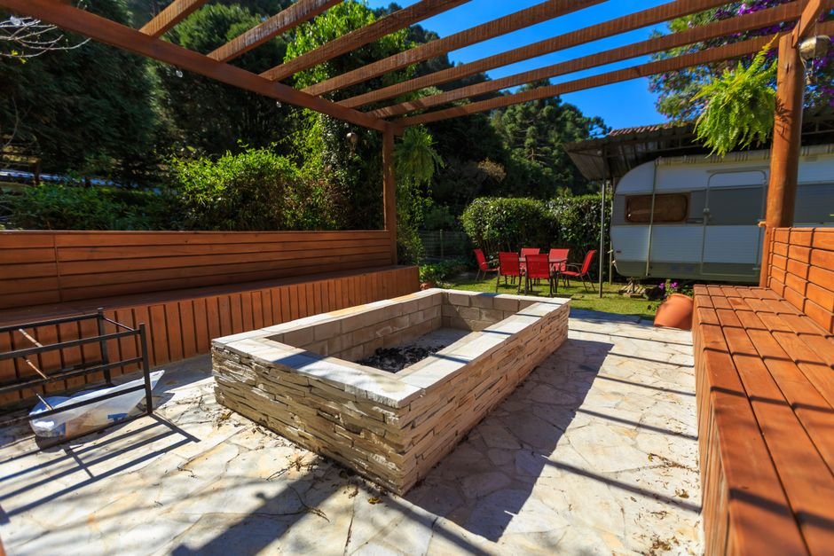covered fire pit patio