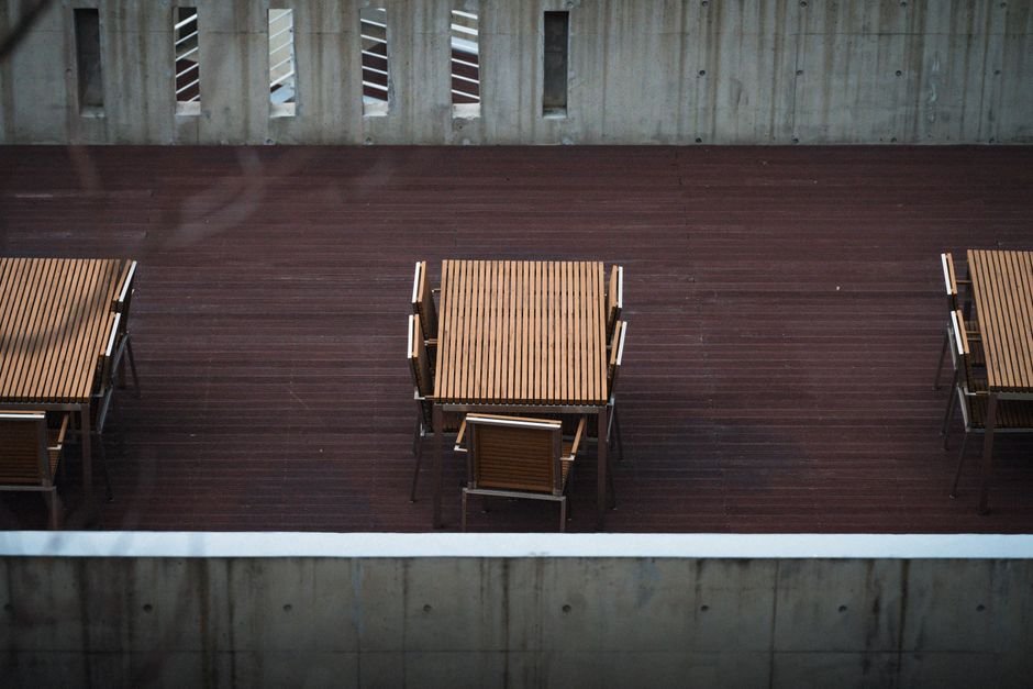 empty patio furniture